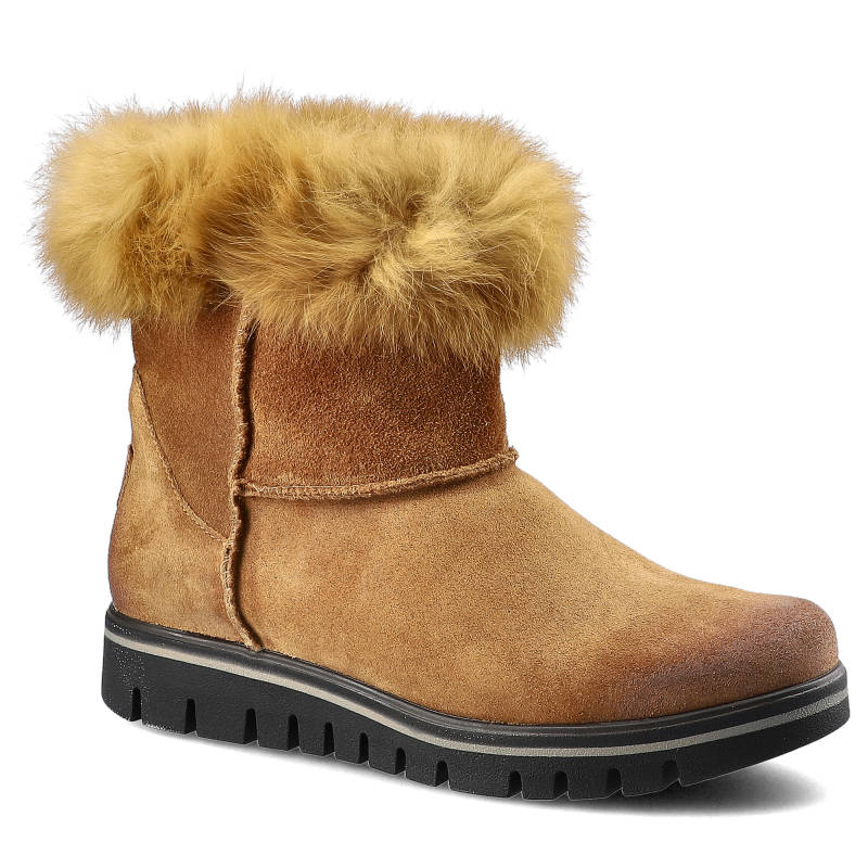 Botki damskie Lemar, ocieplane i wsuwane, brązowe, 60121-W