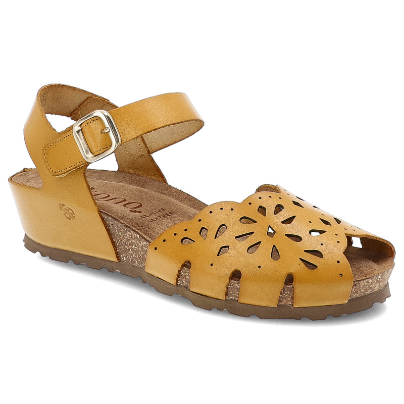 Żółte Sandały Yokono Stylowe Obuwie Damskie Ze Skóry Naturalnej