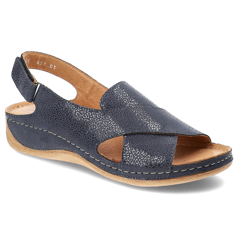 Granatowe Sandały Pollonus Wygodne Obuwie Damskie