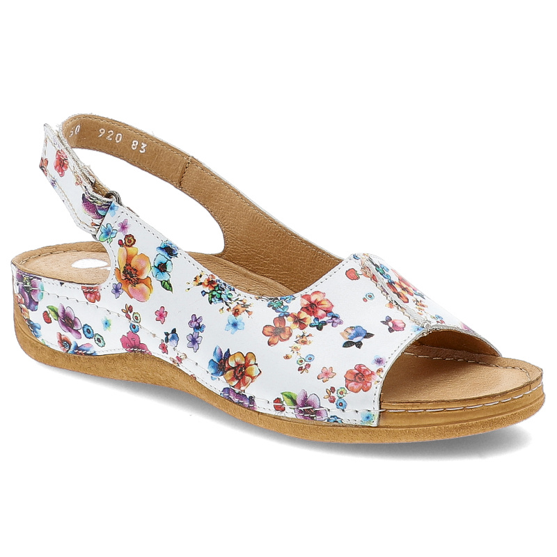 Białe Wzorzyste Sandały Armodo Eleganckie Obuwie Damskie