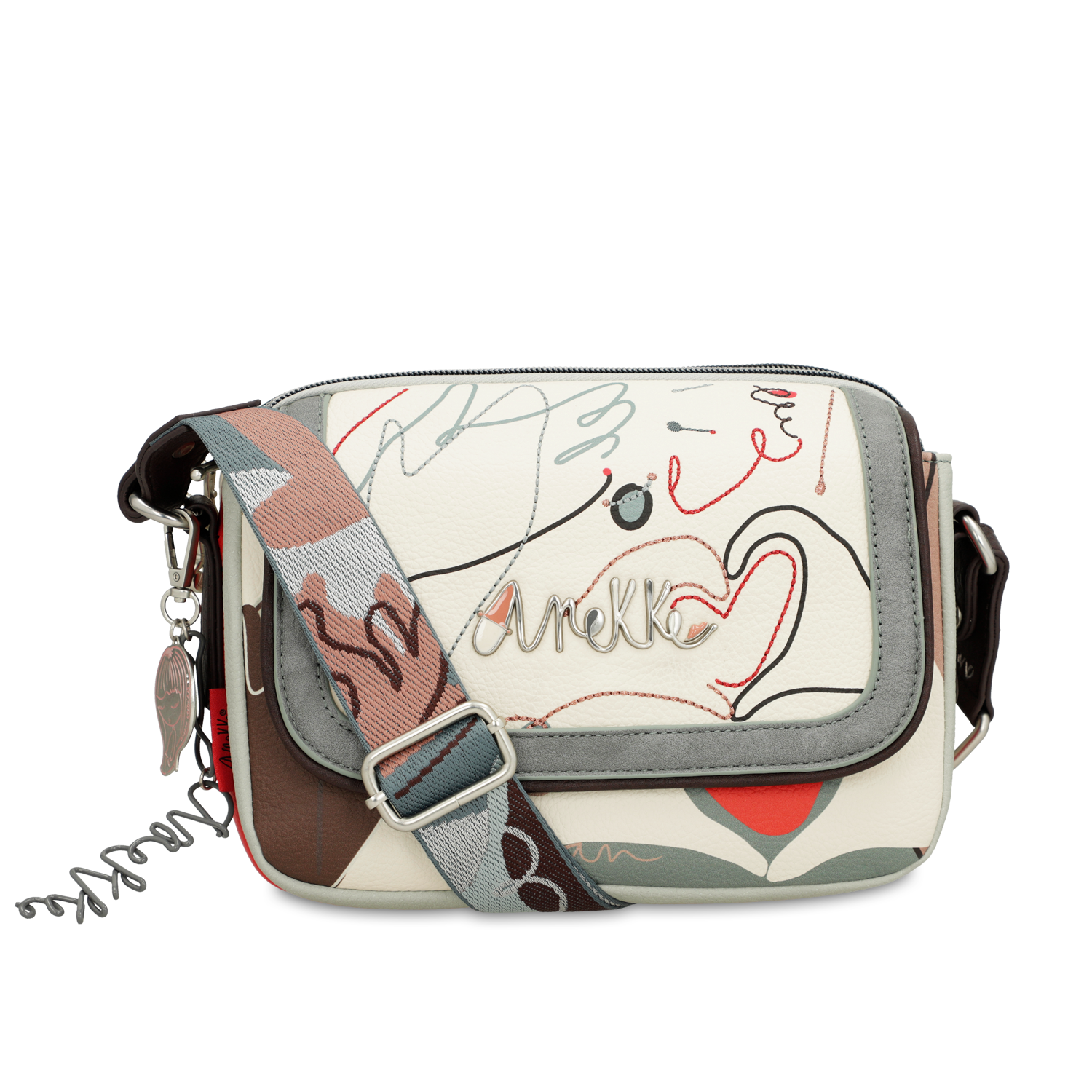 Szara Torebka Anekke Stylowa Listonoszka Damska