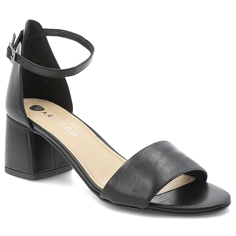 Czarne Sandały Armodo Eleganckie Obuwie Damskie Na Obcasie