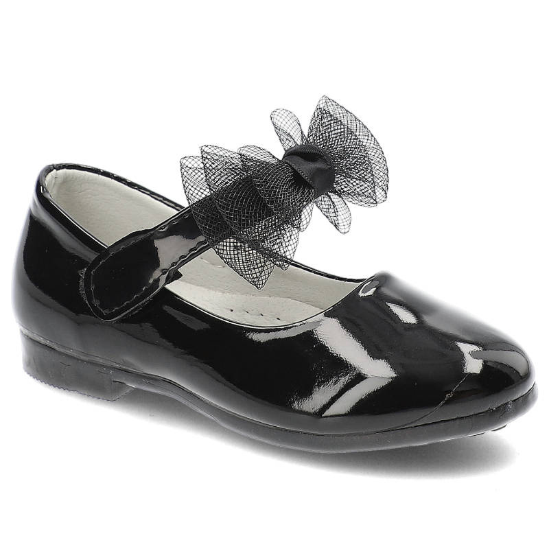 Czarne Baleriny Vinceza Eleganckie Lakierowane Półbuty