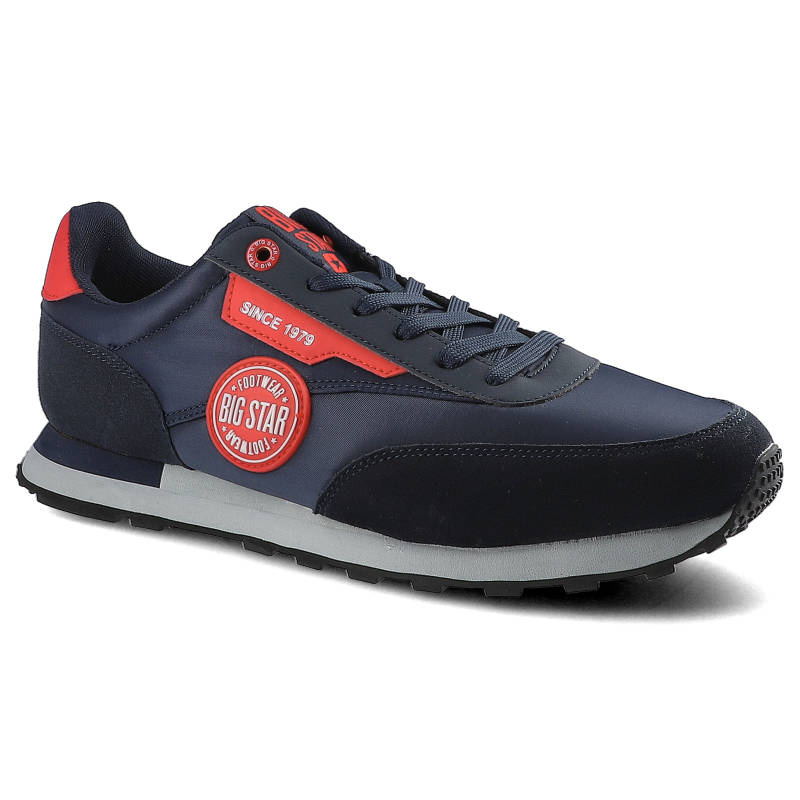 Sneakersy damskie Big Star, sznurowany fason cholewka z materiałów łączonych – tekstylna z elementami syntetycznymi niska cholewka przed kostkę sport