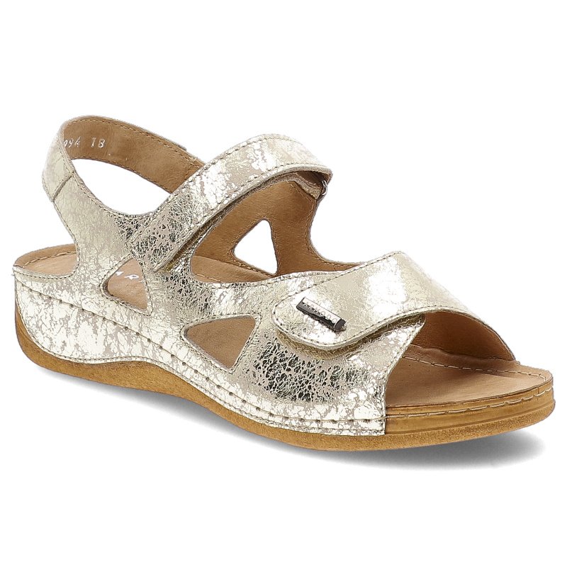 Złote Sandały Armodo Stylowe Płaskie Obuwie Damskie