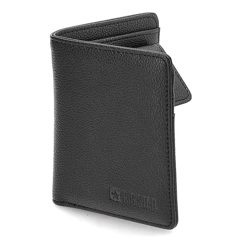 Portfel damski Big Star, skóra syntetyczna zapinany na zamek i zatrzask liczne przegródki i kieszenie na karty, czarny, II674012