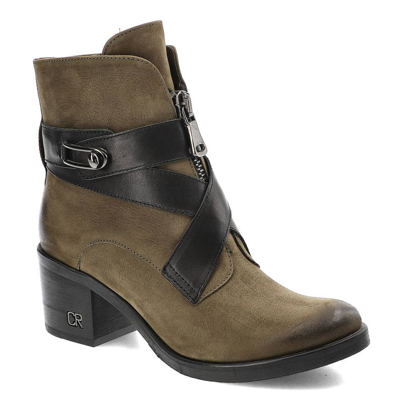 Botki damskie Carinii, eleganckie i na obcasie, zielone, B4053_I43-E50-POL-861