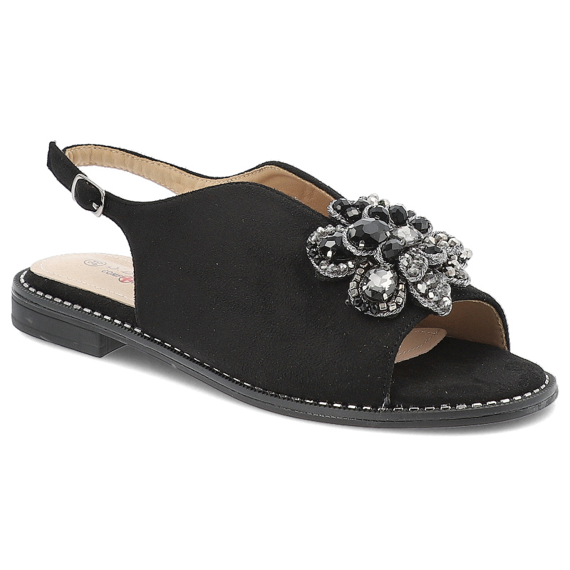 Czarne Sandały S.Barski Eleganckie Obuwie Damskie