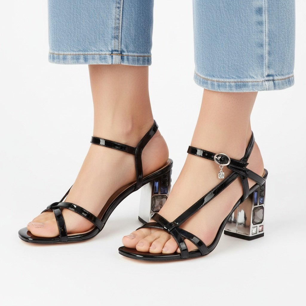 Czarne Sandały S.Barski Eleganckie Buty Damskie