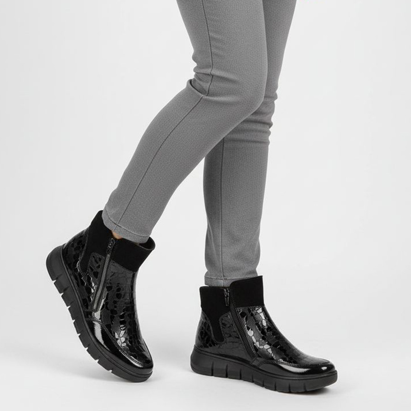 Czarne Botki Armodo Eleganckie Obuwie Damskie