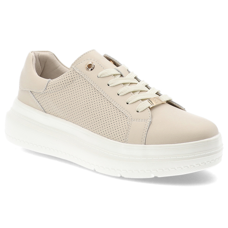 Beżowe Sneakersy Filippo Wygodne Obuwie Damskie