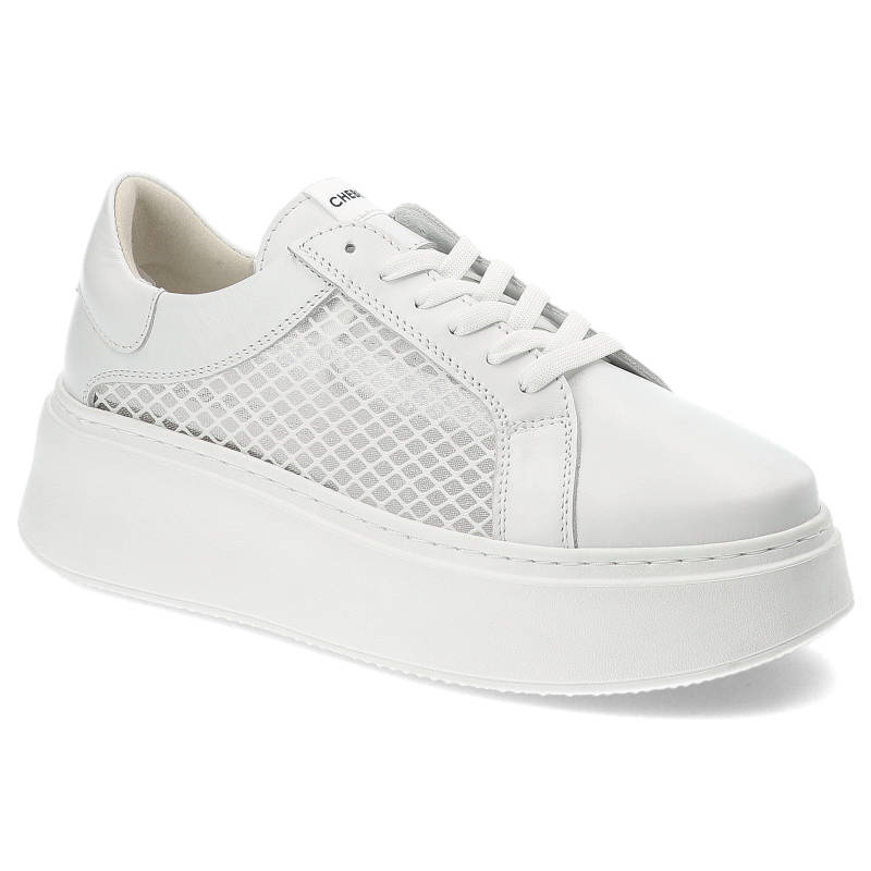 Białe Sneakersy Chebello Damskie Modne Obuwie