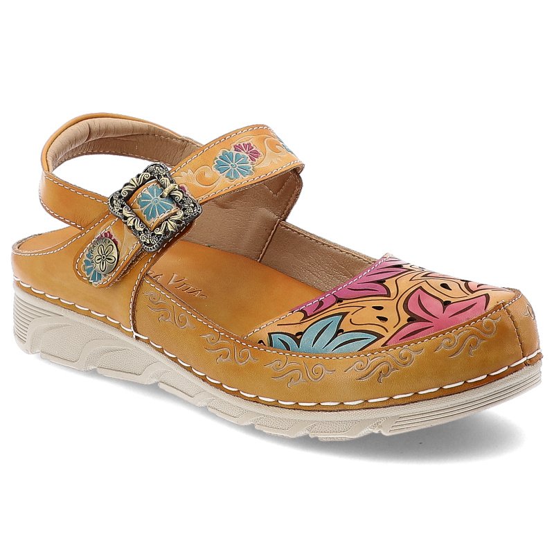 Beżowe Sandały Laura Vita Stylowe Płaskie Obuwie Damskie