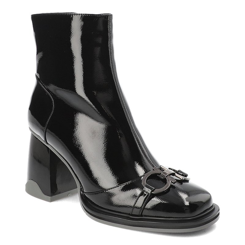 Czarne Botki S.Barski Eleganckie Obuwie Damskie Na Obcasie