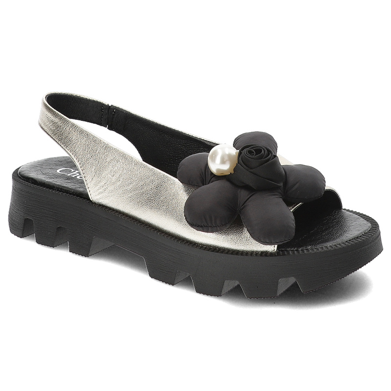 Złote Sandały Chebello Modne Obuwie Damskie