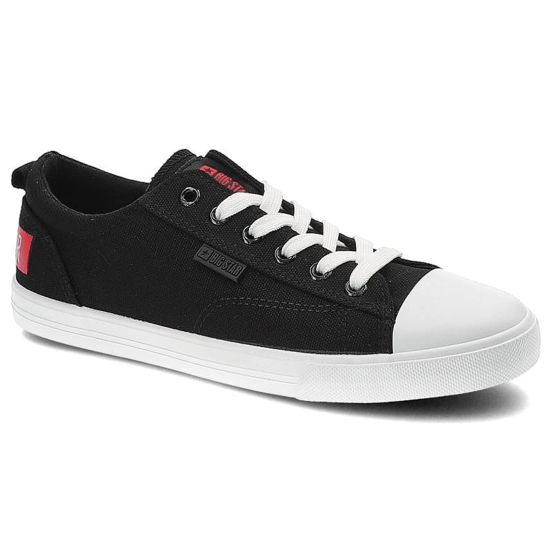 Trampki damskie Big Star, materiałowe i sportowe, czarne, DD274877