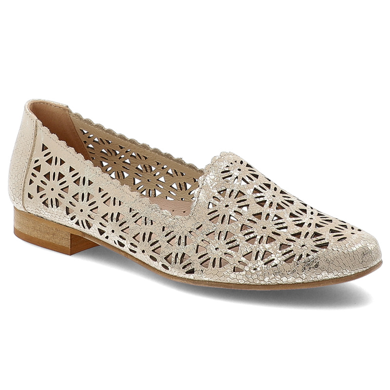Złote Półbuty Armodo Eleganckie Obuwie Damskie