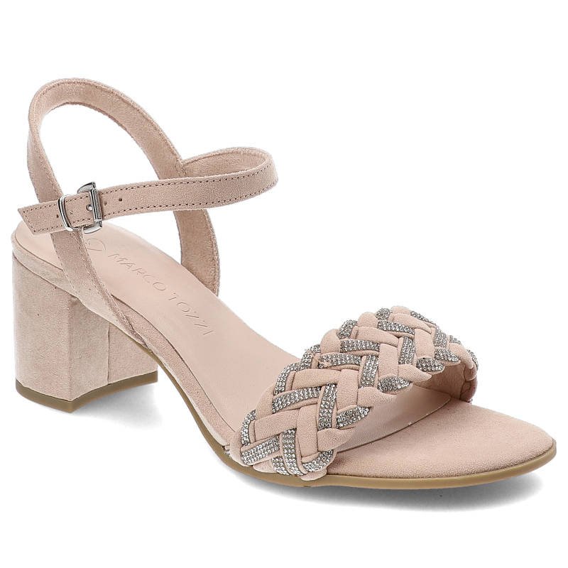 Różowe Sandały Marco Tozzi Eleganckie Obuwie Damskie