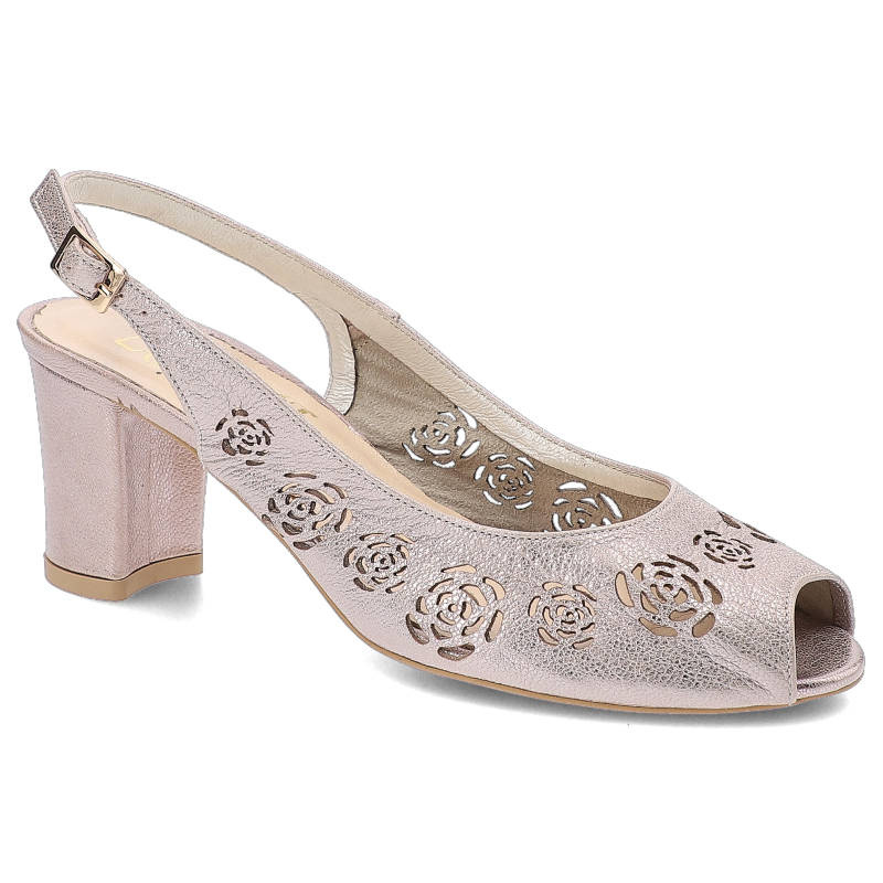 Sandały damskie Exquisite, eleganckie na obcasie, różowe, 1050