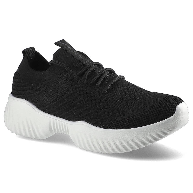 Sneakersy damskie Cross Jeans, z elastyczną dzianinową cholewką sznurowaniem na podbiciu i lekką profilowaną podeszwą, czarne, FF2R4095C