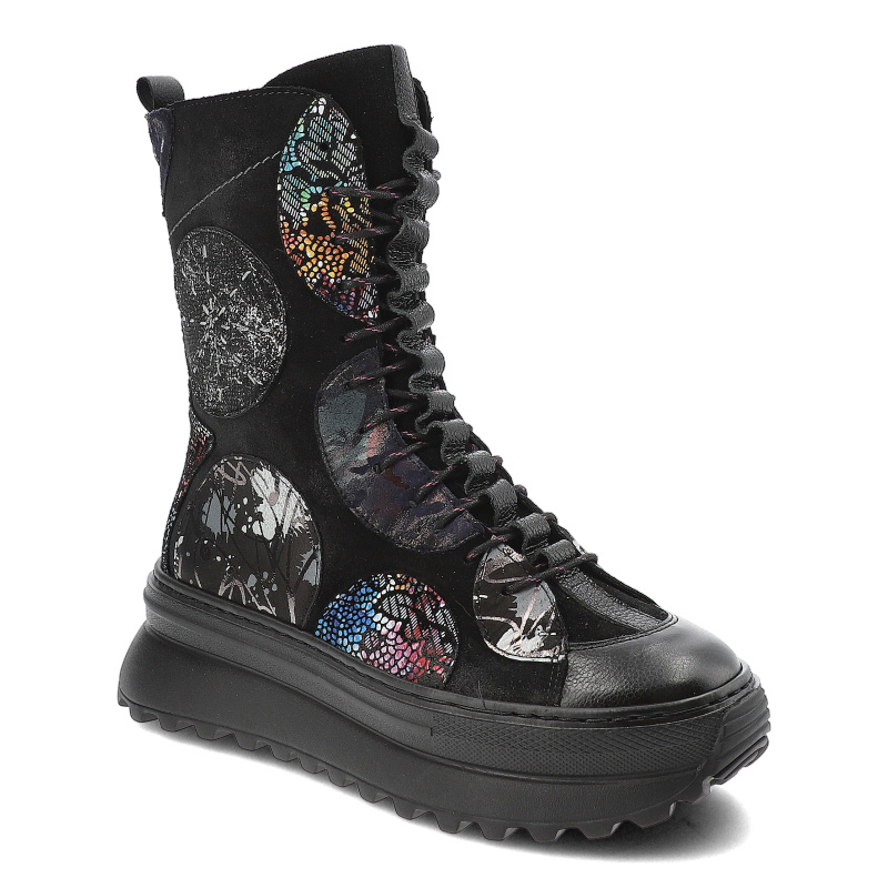 Czarne Botki Maciejka Eleganckie Obuwie Damskie Na Płaskiej Podeszwie