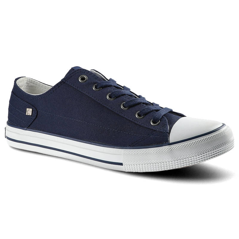 Trampki męskie Big Star, materiałowe i sznurowane , granatowe, DD174270