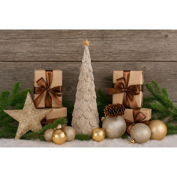 Figurka świąteczna Choinka biało-złota 31 cm 172861