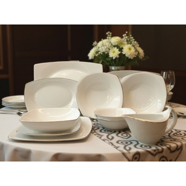 Serwis obiadowy dla 12 osób 44 el. Akcent Złota Linia 3603