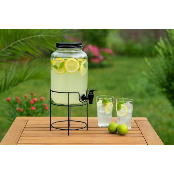 Słoik z kranem 5,2 L na metalowym stojaku 6162