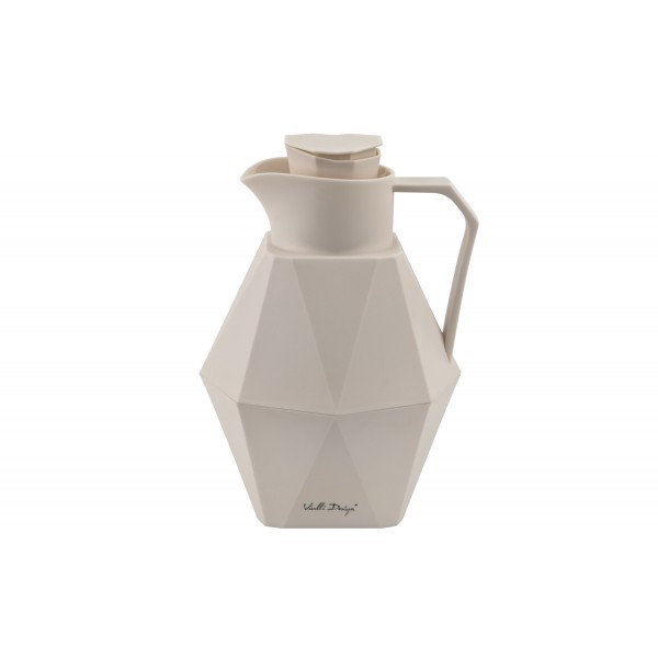 Termos ze szklanym wkładem 1L - kremowy