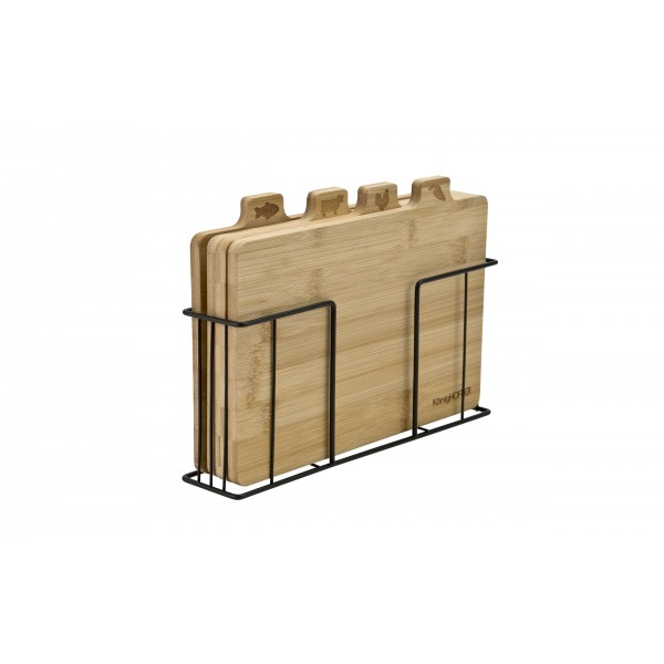 Zestaw 4 desek do krojenia ze stojakiem Cedar