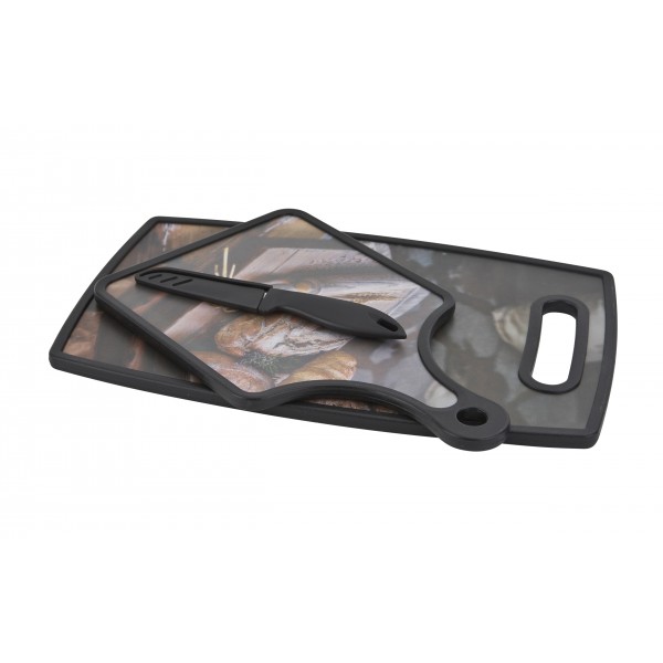 Zestaw dwóch plastikowych desek z nożem