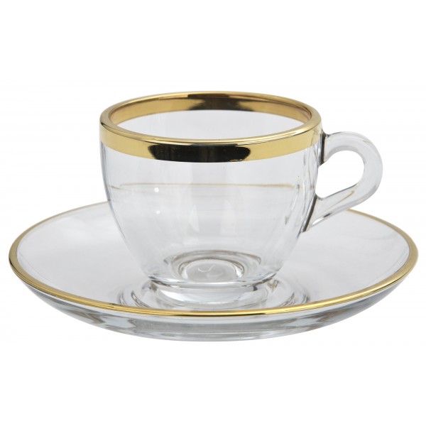 Zestaw 2 filiżanek do espresso 60 ml + spodki Golden Line