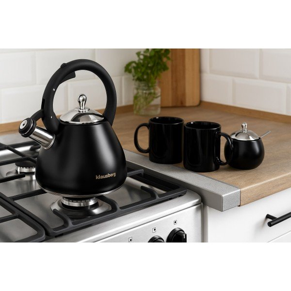 Czajnik z gwizdkiem 2,8L czarny KB7918