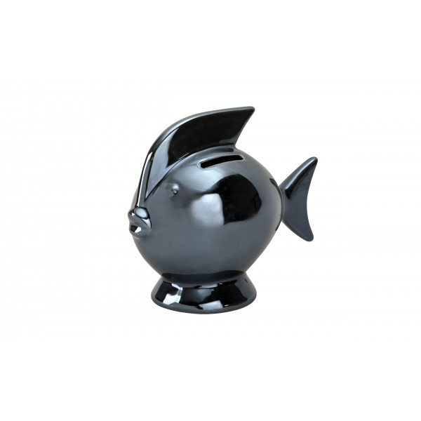 Skarbonka ceramiczna Ryba granatowa mała 14x7,5 cm