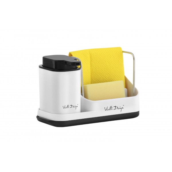 Organizer kuchenny z dozownikiem Livio Duo biały