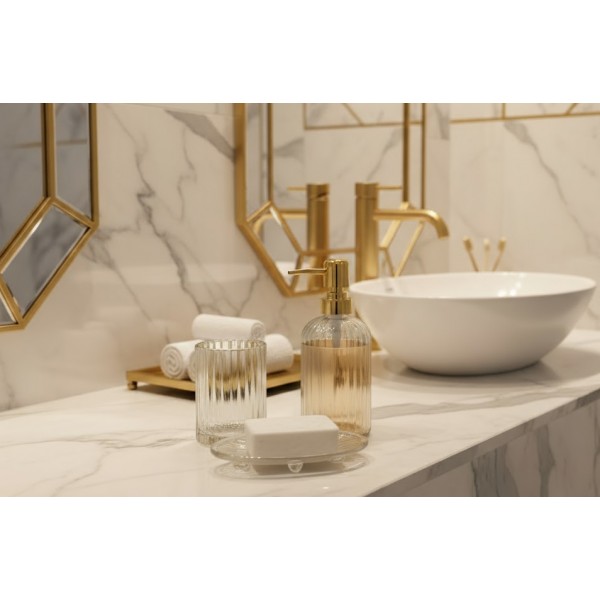 Szklany komplet łazienkowy 3-elementowy ARI