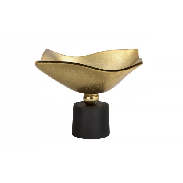 Patera ozdobna metalowa 20 cm czarno-złota