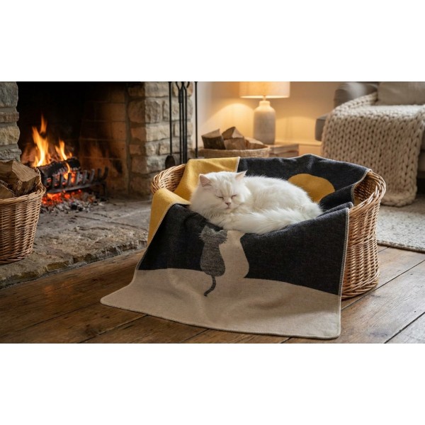 Koc dla zwierzaka 70x90 cm Koty i Księżyc 73499879