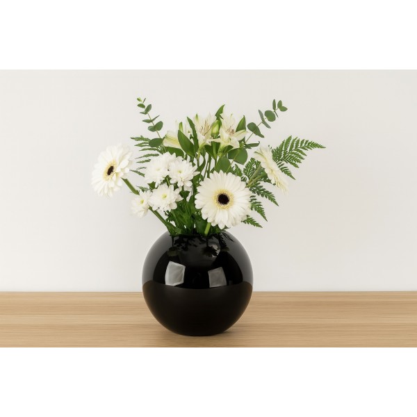 Wazon szklany 18 cm Kula czarny