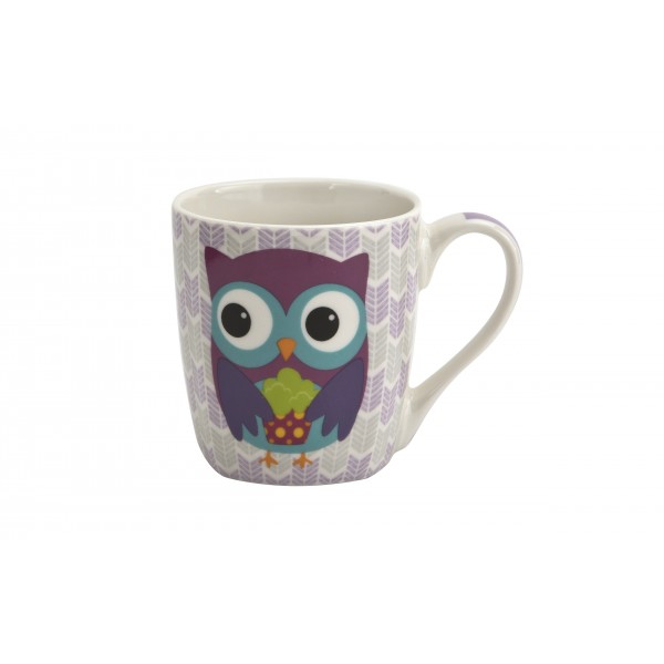 Kubek porcelanowy 300 ml Tola Sowa fioletowa