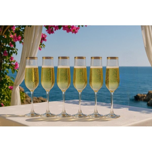 Komplet 6 kieliszków do szampana 190 ml Queen Eva