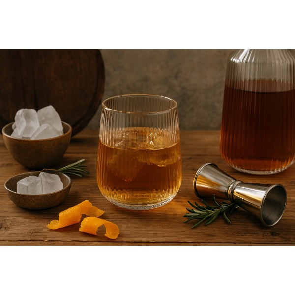 Szklanka do whisky 320 ml LYRA prążek niska