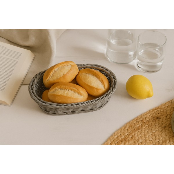 Koszyk owalny 24x16x7 cm szary 7797