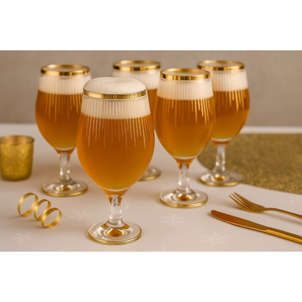 Komplet 6 pokali do piwa 500 ml Koral Gold