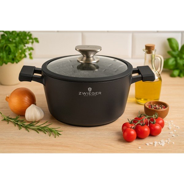 Garnek z pokrywką 24cm Black Stone