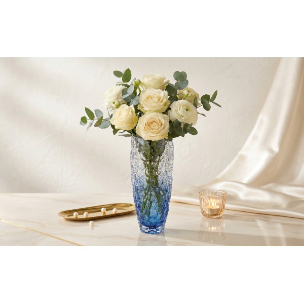 Wazon kryształowy 35 cm Jihlava Lisboa Ombre Blue