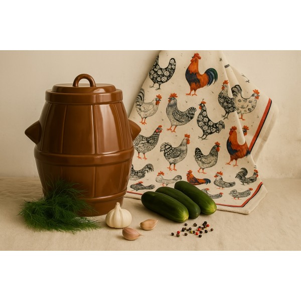 Beczka ceramiczna 5 L hermetyczna brąz 3064