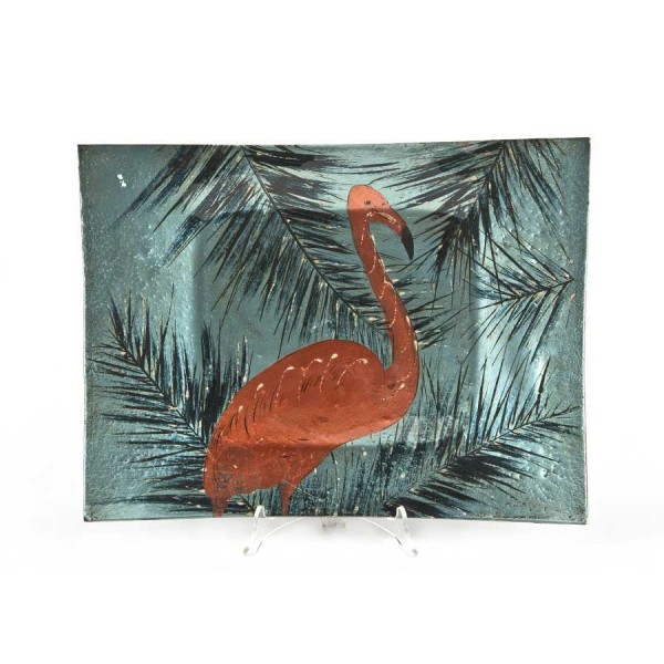 Talerz dekoracyjny 3812A szklany Flaming 42,5 cm