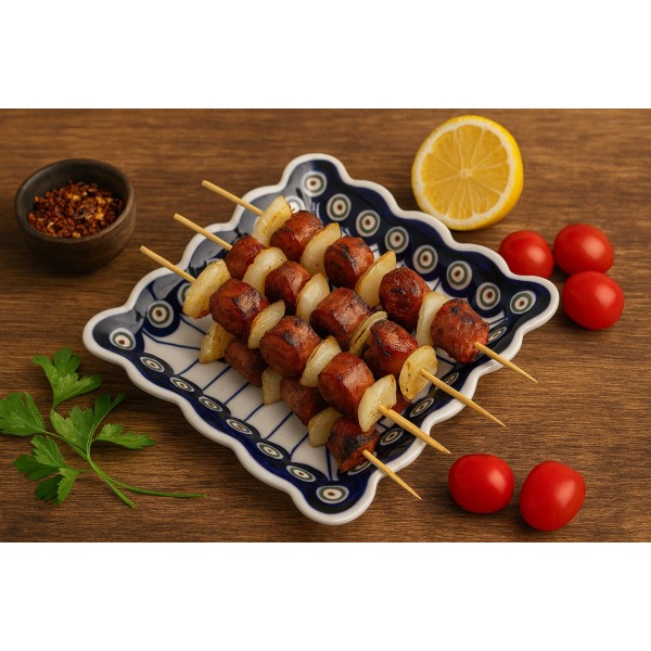 Talerz deserowy 16,5x16,5 cm Bolesławiec Kropki 8